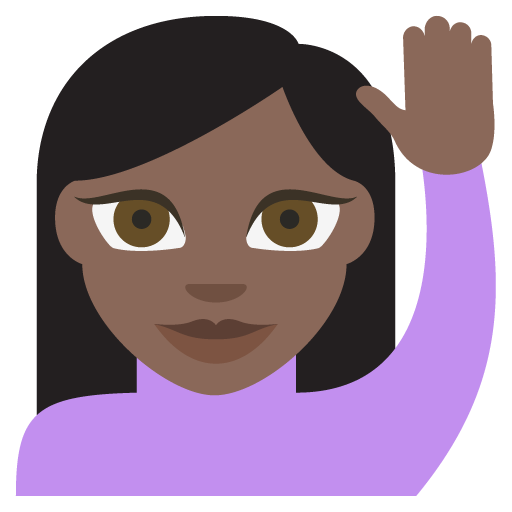 Happy Person Raising One Hand Dark Skin Tone Emoji Emoticon Vector