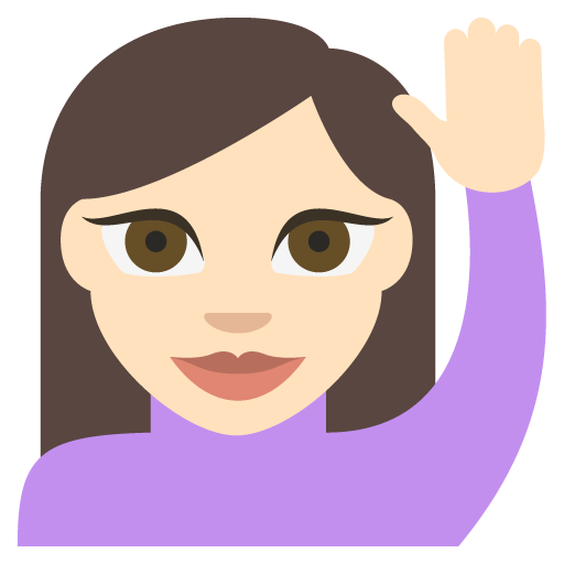 Happy Person Raising One Hand Light Skin Tone Emoji Emoticon