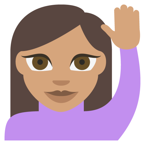 Happy Person Raising One Hand Medium Skin Tone Emoji Emoticon