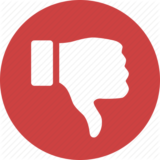 Circle, Dislike, Down, Hate, Red, Reject, Thumbs Icon