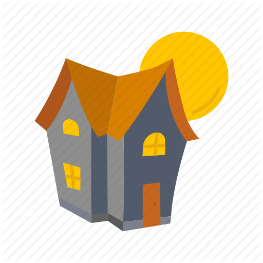 Halloween, Haunted, Haunted House, House, Moon Icon