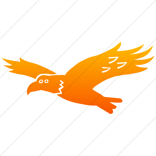 Simple Orange Gradient Animals Hawk Icon