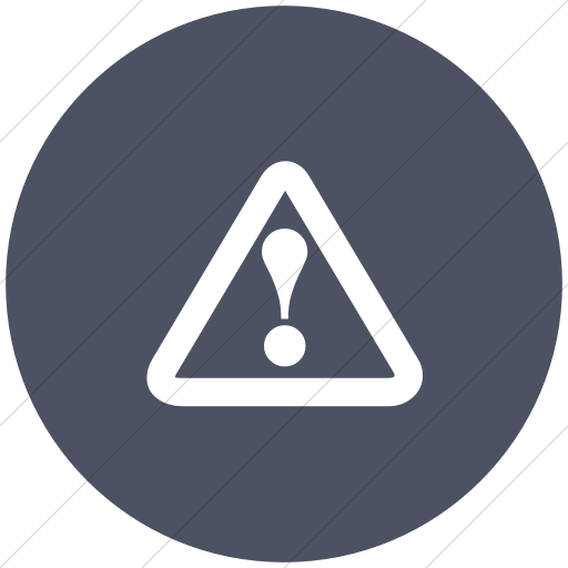 Flat Circle White On Blue Gray Classica Hazard Warning Icon