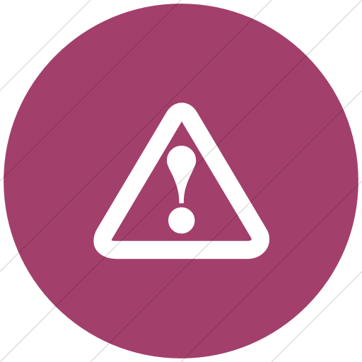 Flat Circle White On Pink Classica Hazard Warning Icon