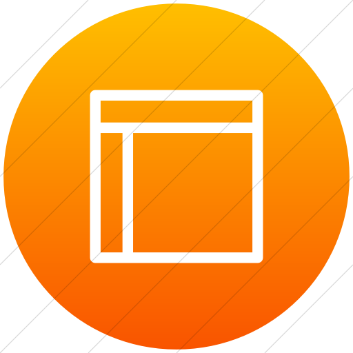 Flat Circle White On Orange Gradient Layouts Outline