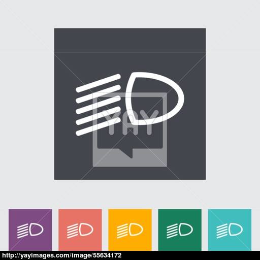 Headlight Flat Icon Vector