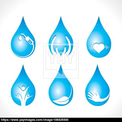 Creative Icon In Water Drop Like Save Water, Natural, Healthy