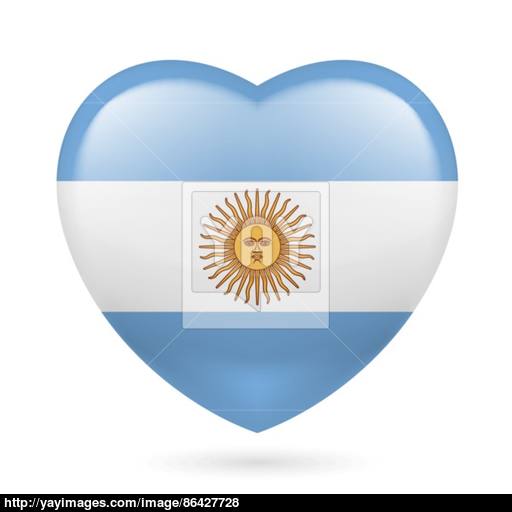Heart Icon Of Argentina Vector