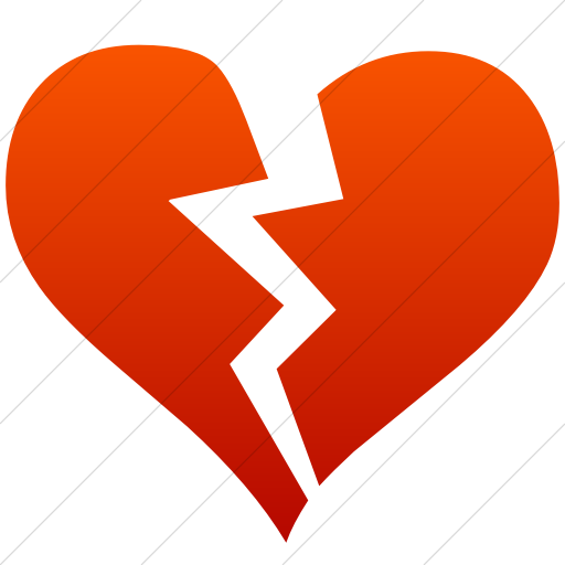 Simple Red Gradient Classica Broken Heart Icon