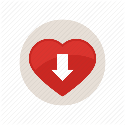 Arrow, Blood, Down, Heart, Pressure, Rate, Red Icon