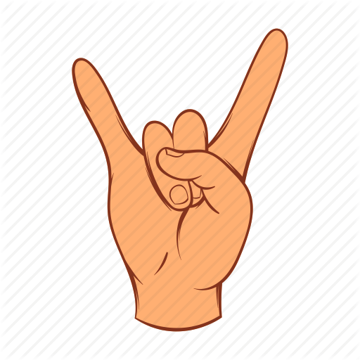 Cartoon, Gesture, Hand, Heavy, Metal, Rock, Sign Icon