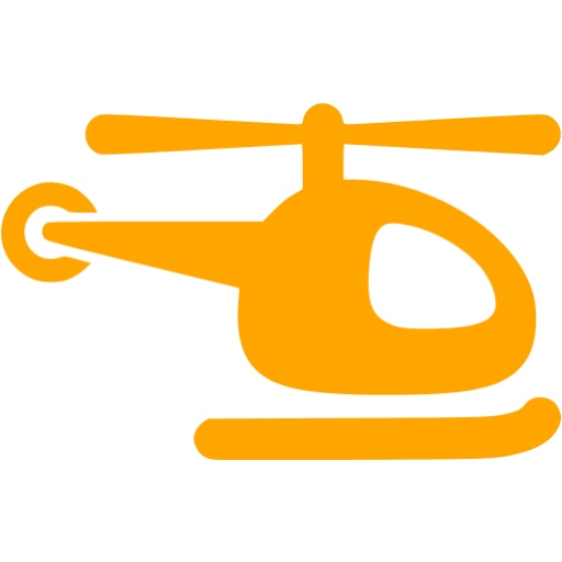 Orange Helicopter Icon