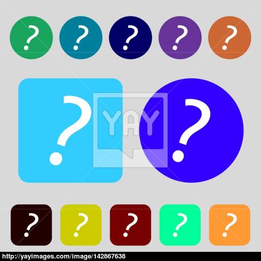 Question Mark Sign Icon Help Symbol Faq Sign Colored Buttons