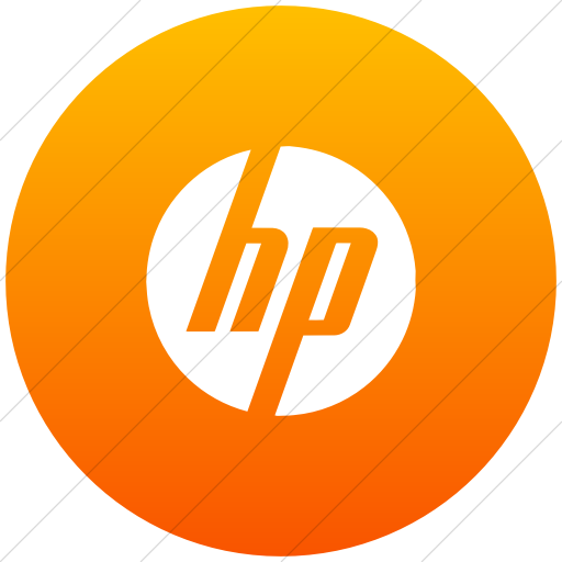 Flat Circle White On Orange Gradient Raphael Hp Icon