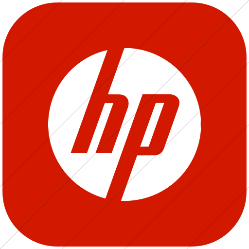 Flat Rounded Square White On Red Raphael Hp Icon