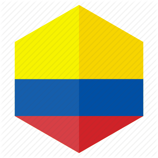 America, Colombia, Country, Design, Flag, Hexagon Icon