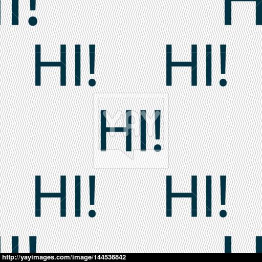 Hi Sign Icon India Translation Symbol Seamless Abstract