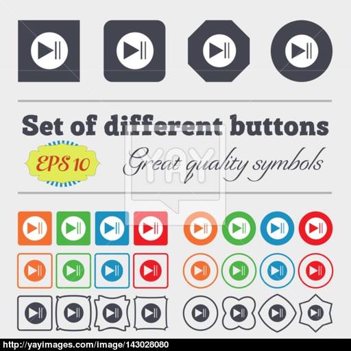 Play Button Icon Big Set Of Colorful, Diverse, High Quality