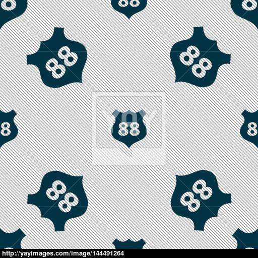Route Highway Icon Sign Seamless Pattern With Geometric