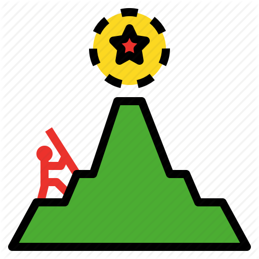 Attempt, Effort, Endeavor, Exertion, Goal, Hiking Icon