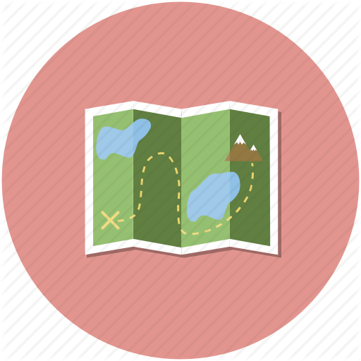 Adventure, Circle, Guide, Hiking, Map, Outdoors, Red Icon