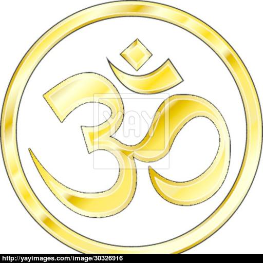 Gold Hindu Om Icon Vector