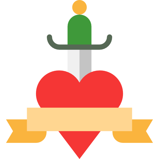 Signs, Tattoo, Old School, Heart, Knife, Vintage, Hipster Icon