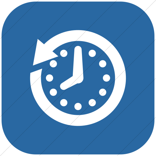 Flat Rounded Square White On Blue Raphael Clock History