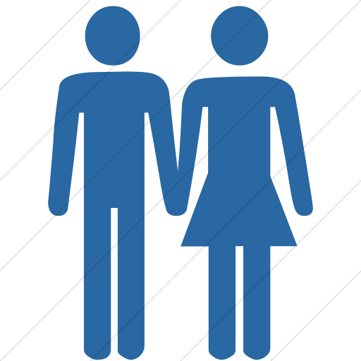 Simple Blue Classica Man And Woman Holding Hands Icon