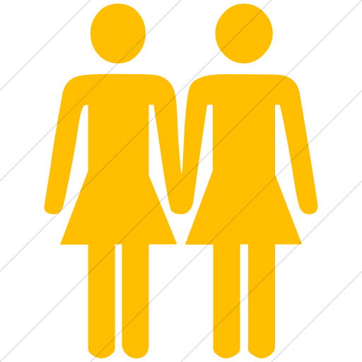Simple Yellow Classica Two Women Holding Hands Icon