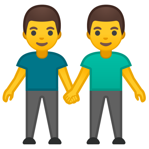 Two Men Holding Hands Icon Noto Emoji People Family Love