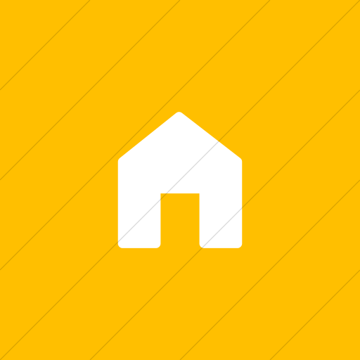 Flat Square White On Yellow Foundation Home Icon
