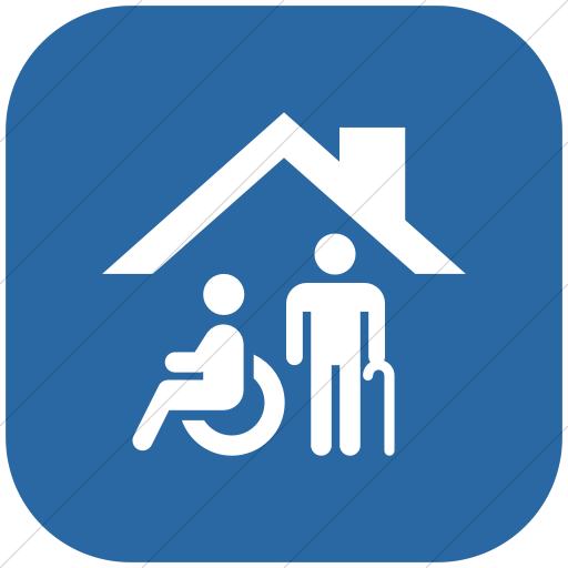 Flat Rounded Square White On Blue Iconathon Nursing