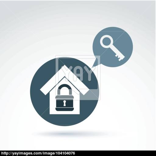 Key Padlock Lock And House Classic Icon, Apartment And Home