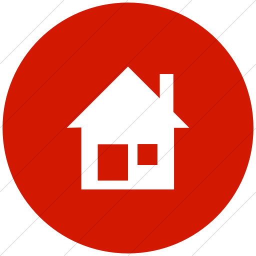 Flat Circle White On Red Raphael Home Icon
