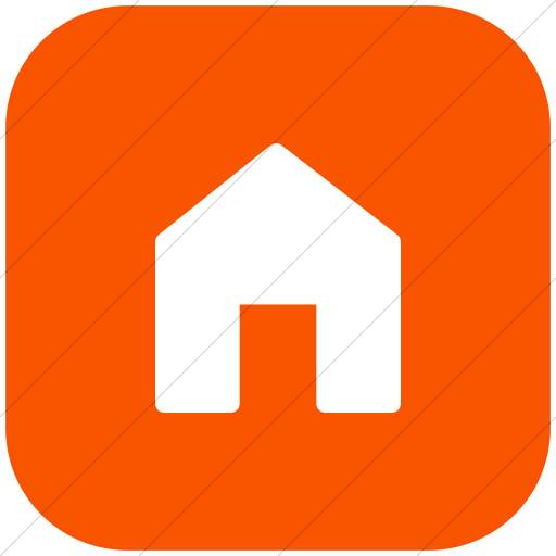 Flat Rounded Square White On Orange Foundation Home Icon
