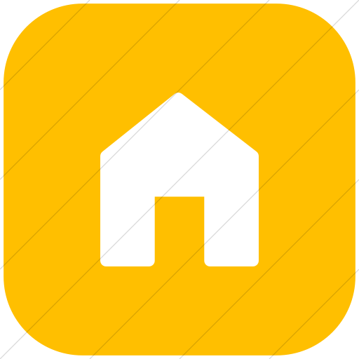 Flat Rounded Square White On Yellow Foundation Home Icon