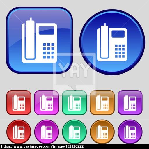 Home Phone Icon Sign A Set Of Twelve Vintage Buttons For Your
