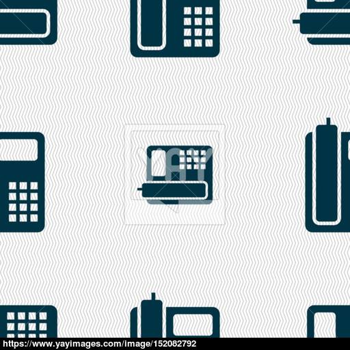 Home Phone Icon Sign Seamless Pattern With Geometric Texture