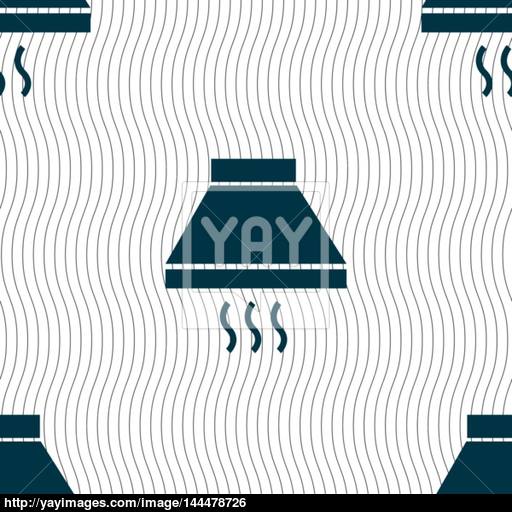 Kitchen Hood Icon Sign Seamless Pattern With Geometric Texture