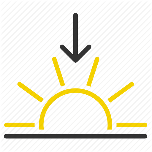 Down, Evening, Horizon, Sun, Sun Down, Sunset Icon