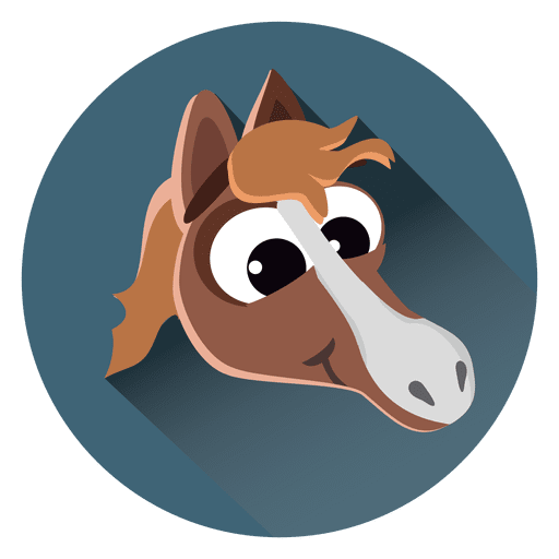 Horse Cartoon Circle Icon