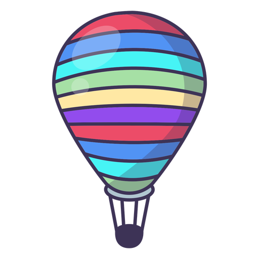 Striped Hot Air Balloon Icon