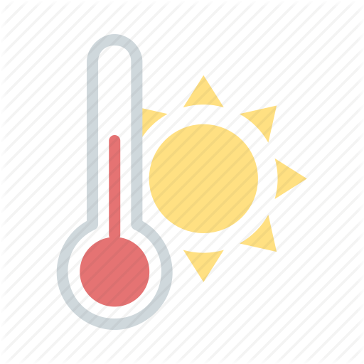 Heat, High Temperature, Hot, Sun, Thermometer, Warm, Weather Icon