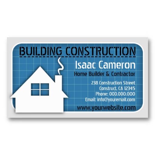 Blueprint Professional Construction Business Card These Custom