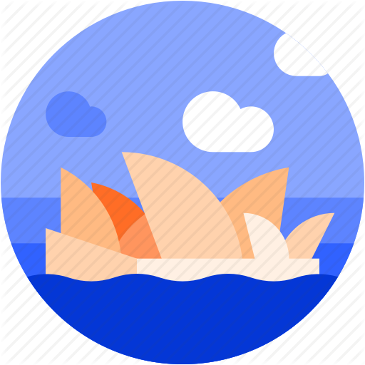 Circle, Flat Icon, Landscape, Opera House, Sydney Icon