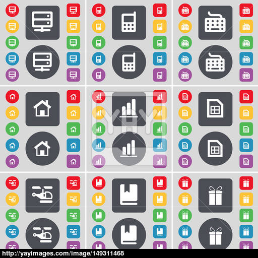 Server, Mobile Phone, Keyboard, House, Diagram, File, Helicopter