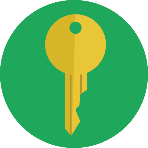 Green Circle Orange House Key