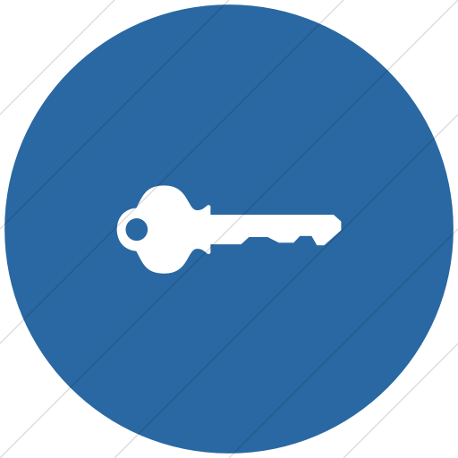 Flat Circle White On Blue Classica House Key Icon