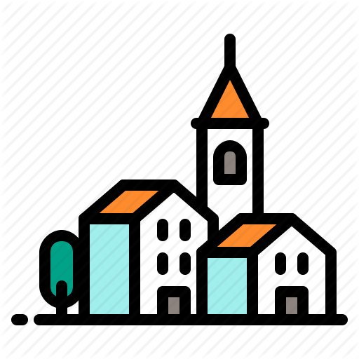 Building, Church, City, Houses, Tower Icon